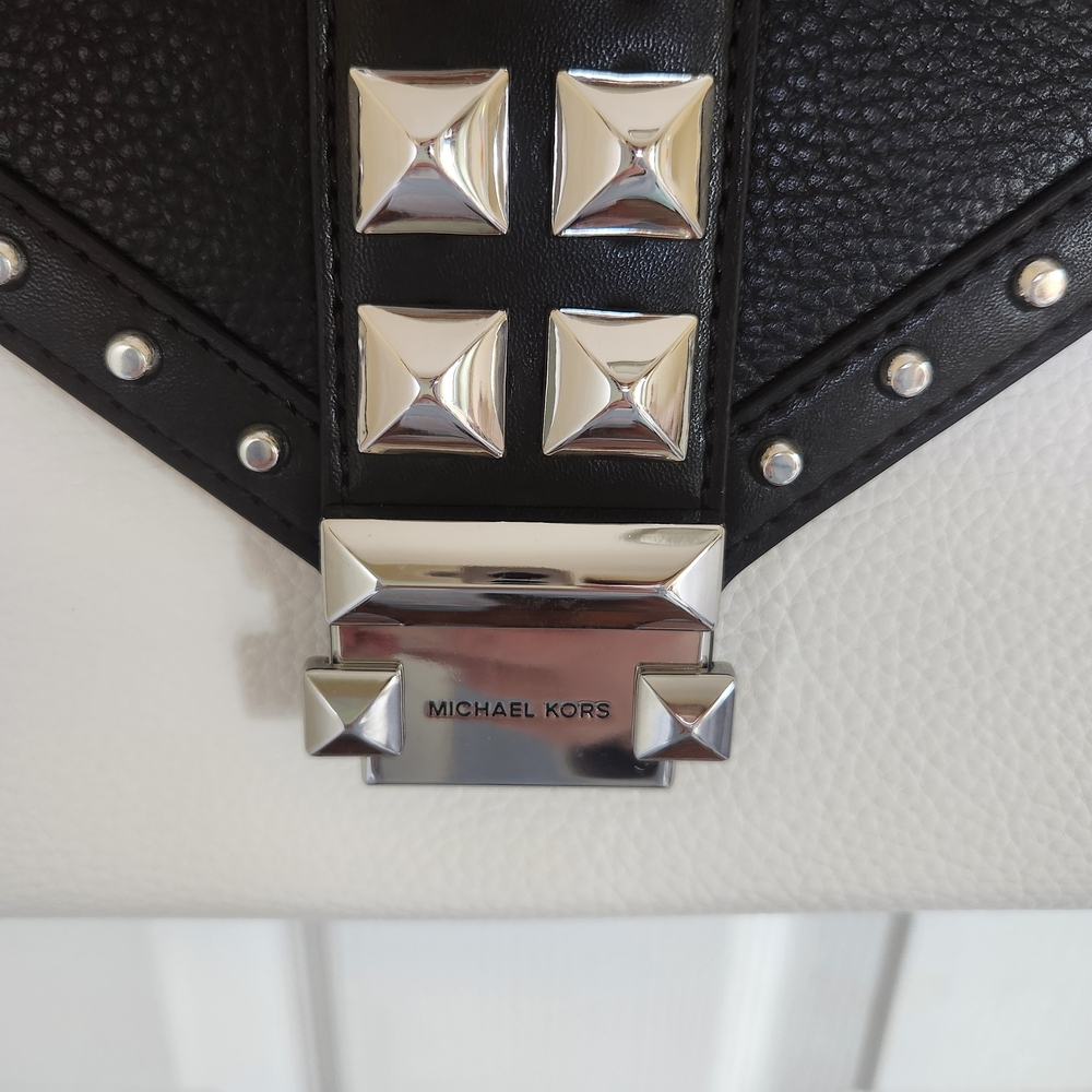 Michael Kors NWOT Whitney Black and White Studded Shoulder/Crossbody Bag - Picture 13 of 14